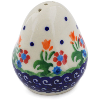 Polish Pottery Pepper Shaker 3&quot; Spring Flowers