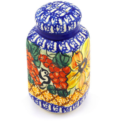 Polish Pottery Pepper Shaker 5&quot; Colorful Bouquet UNIKAT