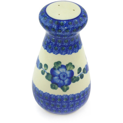 Polish Pottery Pepper Shaker 6&quot; Blue Poppies