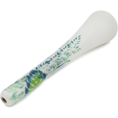 Polish Pottery Pestle 7&quot; Monstera Deliciosa