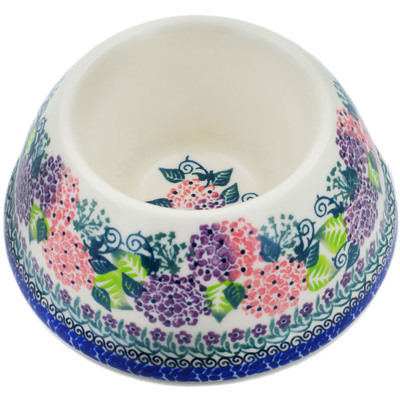 Polish Pottery Pet Bowl 6&quot; Blossoming Purple Harmony UNIKAT