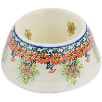 Polish Pottery Pet Bowl 6&quot; Flora Fantasia UNIKAT