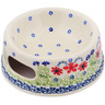 Polish Pottery Pet Bowl 6&quot; Red Blossom