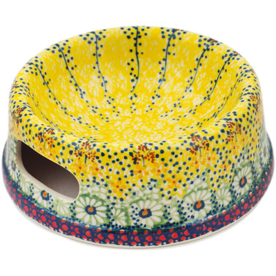 Polish Pottery Pet Bowl 6&quot; Sunshine Grotto UNIKAT