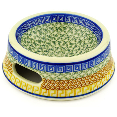 Polish Pottery Pet Bowl 7&quot; Grecian Sea