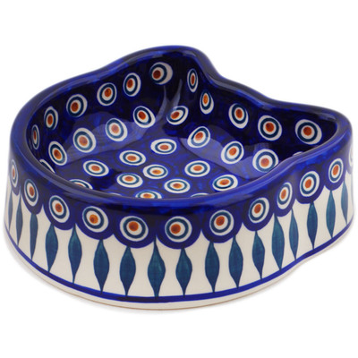 Polish Pottery Pet Bowl 7&quot; Peacock