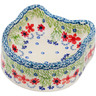 Polish Pottery Pet Bowl 7&quot; Red Blossom