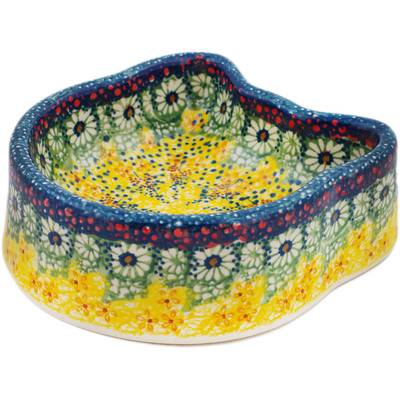 Polish Pottery Pet Bowl 7&quot; Sunshine Grotto UNIKAT