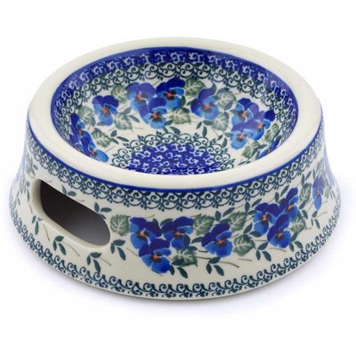 Polish Pottery Pet Bowl 7&quot; Sweet Blue Spring
