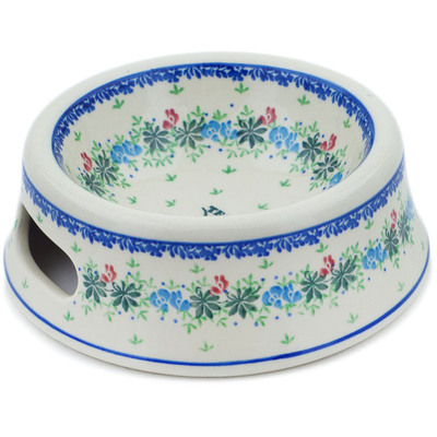 Polish Pottery Pet Bowl 7&quot; Texas Blooms