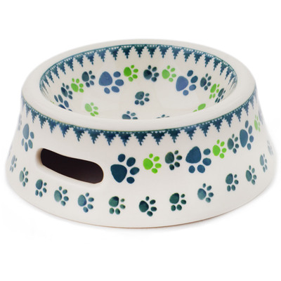 Polish Pottery Pet Bowl 8&quot; Be Paws-itive