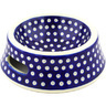 Polish Pottery Pet Bowl 8&quot; Blue Eyes