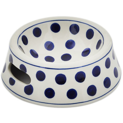 Polish Pottery Pet Bowl 8&quot; Bold Polka Dots