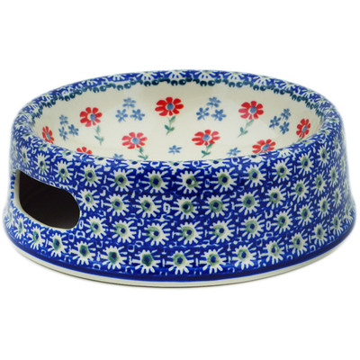 Polish Pottery Pet Bowl 8&quot; Full Blossom