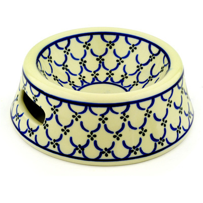 Polish Pottery Pet Bowl 8&quot; Garden Lattice