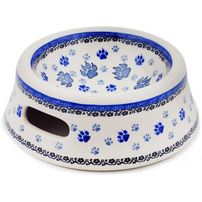 Polish Pottery Pet Bowl 8&quot; Precious Paws