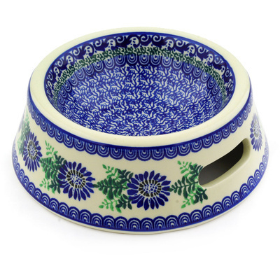 Polish Pottery Pet Bowl 8&quot; Royal Ferns