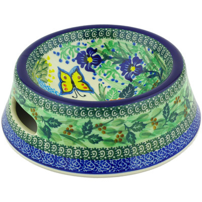 Polish Pottery Pet Bowl 8&quot; Spring Garden UNIKAT