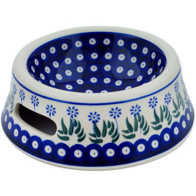 Polish Pottery Pet Bowl 8&quot; Springing Calendulas
