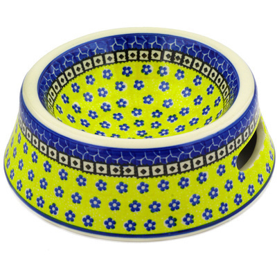 Polish Pottery Pet Bowl 8&quot; Sunburst Daisies