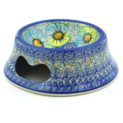 Polish Pottery Pet Bowl 9&quot; Sweet Emotions UNIKAT