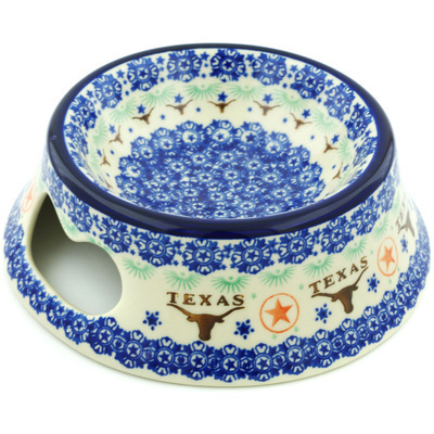 Polish Pottery Pet Bowl 9&quot; Texas State