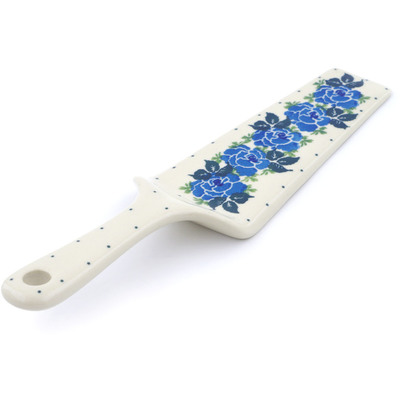 Polish Pottery Pie and Cake Server 10&quot; Blue Rose