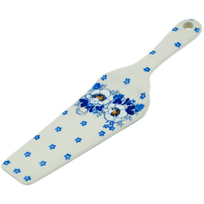 Polish Pottery Pie and Cake Server 10&quot; Blue Spring