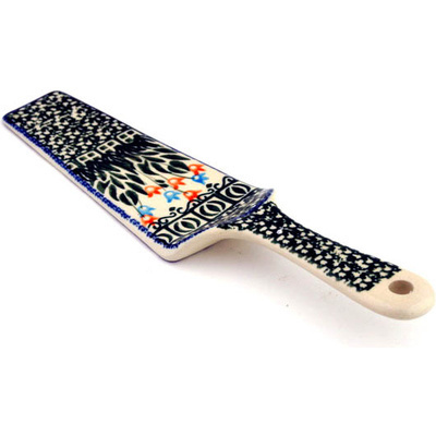 Polish Pottery Pie and Cake Server 10&quot; Dancing Tulips