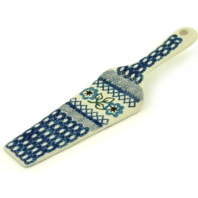 Polish Pottery Pie and Cake Server 10&quot; Feathers And Flowers