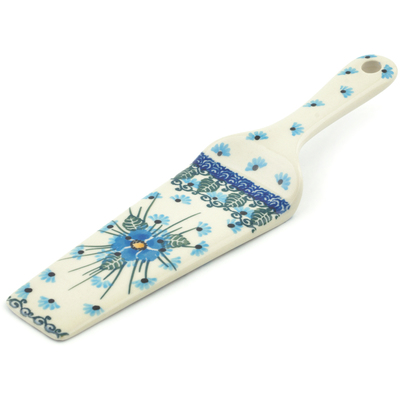 Polish Pottery Pie and Cake Server 10&quot; Forget Me Not UNIKAT