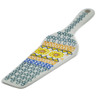 Polish Pottery Pie and Cake Server 10&quot; Geometric Sunflower