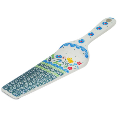Polish Pottery Pie and Cake Server 10&quot; Spring Sights UNIKAT