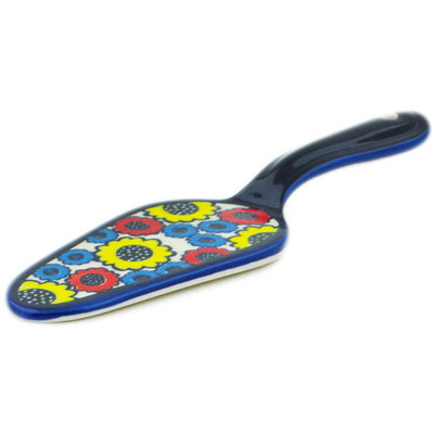 Polish Pottery Pie and Cake Server 7&quot; Flower Freedom