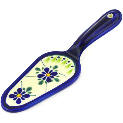 Polish Pottery Pie and Cake Server 7&quot; Gingham Trellis