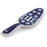 Polish Pottery Pie and Cake Server 7&quot; Peacock Leaves