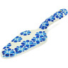 Polish Pottery Pie and Cake Server 7&quot; Tropical Blues