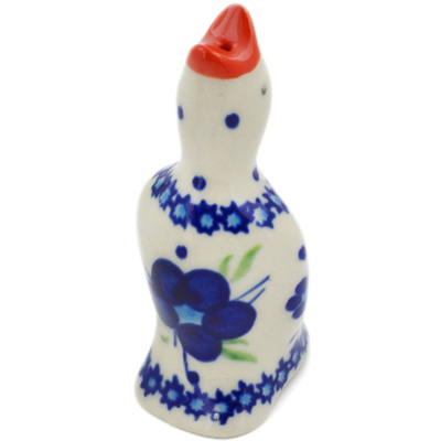 Polish Pottery Pie Bird 3&quot; Bleu-belle Fleur