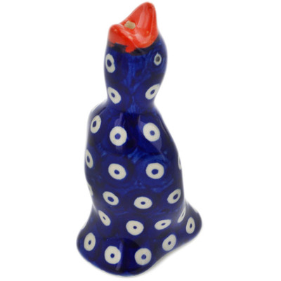 Polish Pottery Pie Bird 3&quot; Blue Eyed Peacock