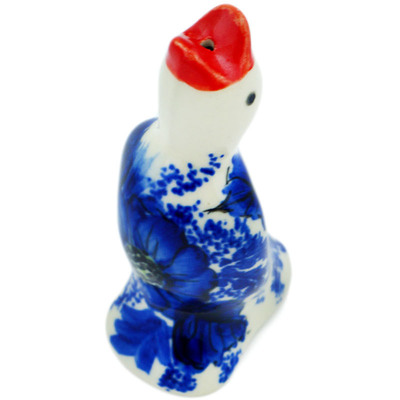 Polish Pottery Pie Bird 3&quot; Blue Poppy Dream UNIKAT