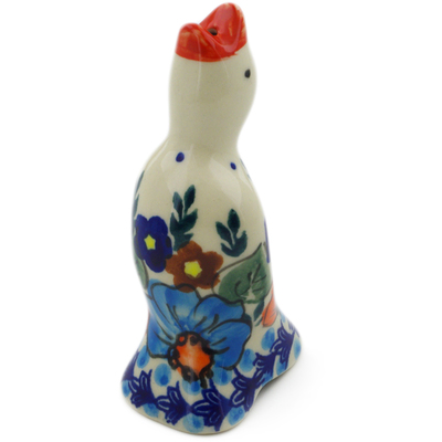 Polish Pottery Pie Bird 3&quot; Bold Poppies UNIKAT