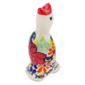 Polish Pottery Pie Bird 3&quot; Bold Poppies UNIKAT