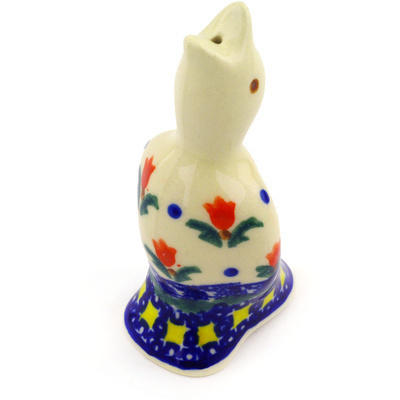 Polish Pottery Pie Bird 3&quot; Cocentric Tulips