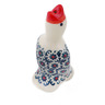 Polish Pottery Pie Bird 3&quot; Field Of Black Daisies