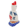 Polish Pottery Pie Bird 3&quot; Red Cornflower