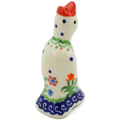 Polish Pottery Pie Bird 3&quot; Spring Flowers