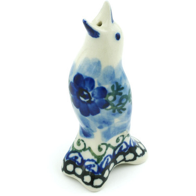 Polish Pottery Pie Bird 4&quot; Poppy Bunting UNIKAT