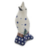 Polish Pottery Pie Bird 4&quot; Winter Evergreen