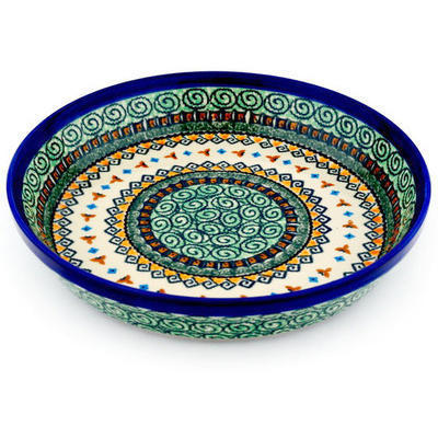 Polish Pottery Pie Dish 10&quot; Albuquerque UNIKAT