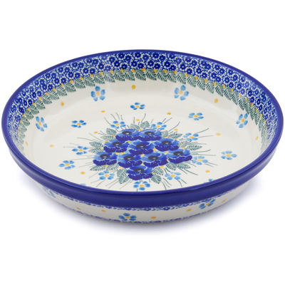 Polish Pottery Pie Dish 10&quot; Blue Dreams